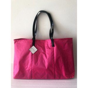 LARGE TOTE BEACH GYM SPORT CARRY ALL HANDBAG HOT PINK  NYLON